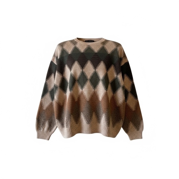 VINTAGE Liberty Sweaters Mens  XL Argyle Diamond Knit Pullover Preppy Causal USA - Picture 3 of 10